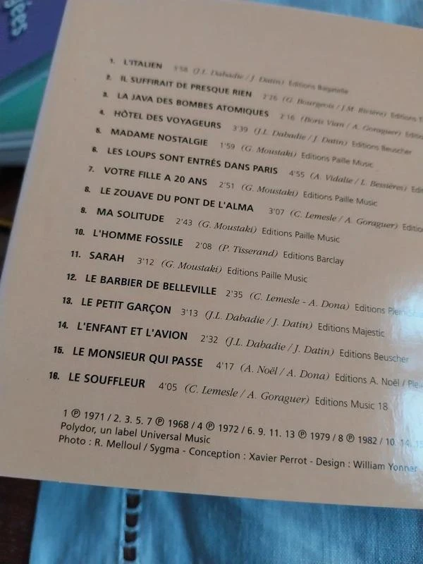 🎟 Serge Reggiani – CD 16 grote successen – photo 2